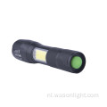 Nieuw verbeterde 2 in 1 twee lichtbron laserlogo aangepaste tactische COB USB oplaadbare LED -zaklamp